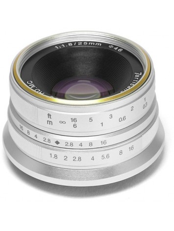 7artisans 25mm f/1.8 Lens for Fujifilm X (Silver)