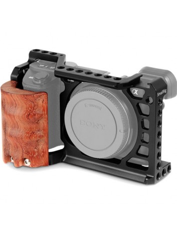 SmallRig 2097 Camera Cage Kit with Wooden Grip for Sony a6500
